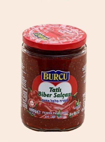 صلصة فلفل أحمر حلو (Burcu): عبوة حجم 600 جرام.